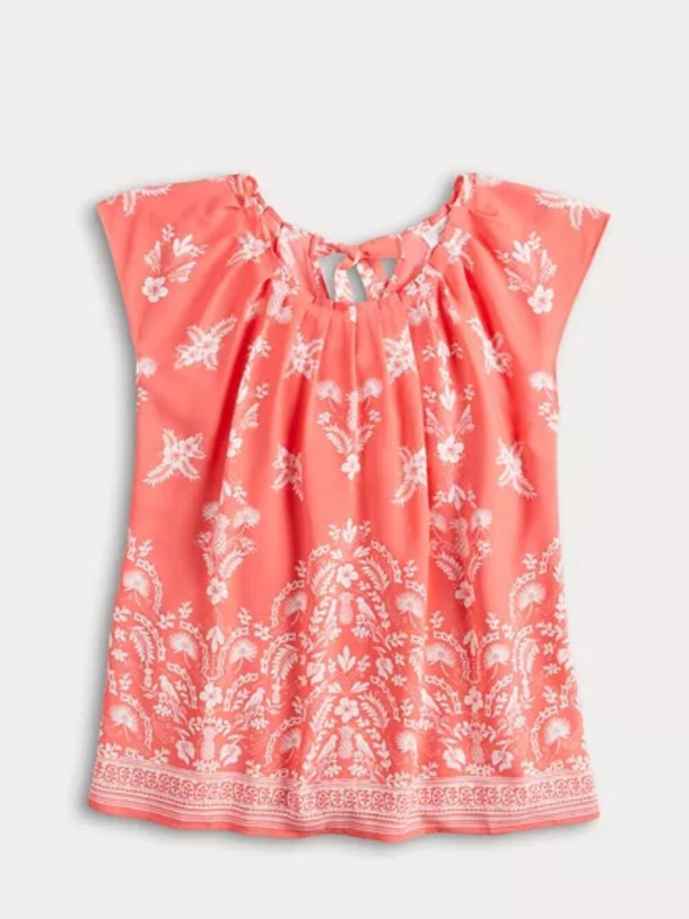Petite LC Lauren Conrad Pleat Neck With Straight Hem Top